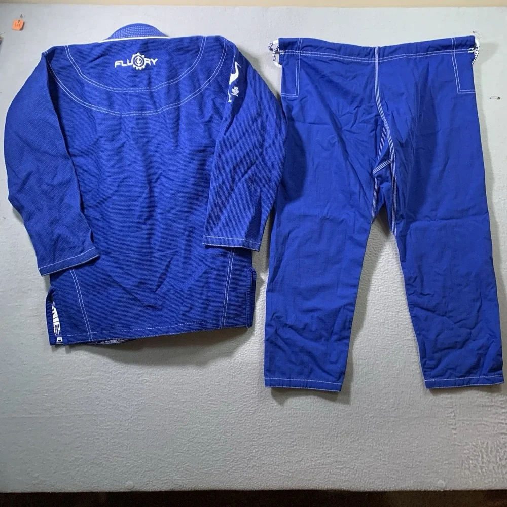 Fluory Grappling White Crane BJJ Gi Blue F2